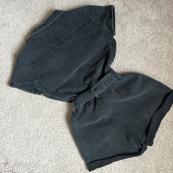 White Fox Boutique - Summer Of Love Playsuit in Acid Wash Black/Gray - Picture 7 of 7